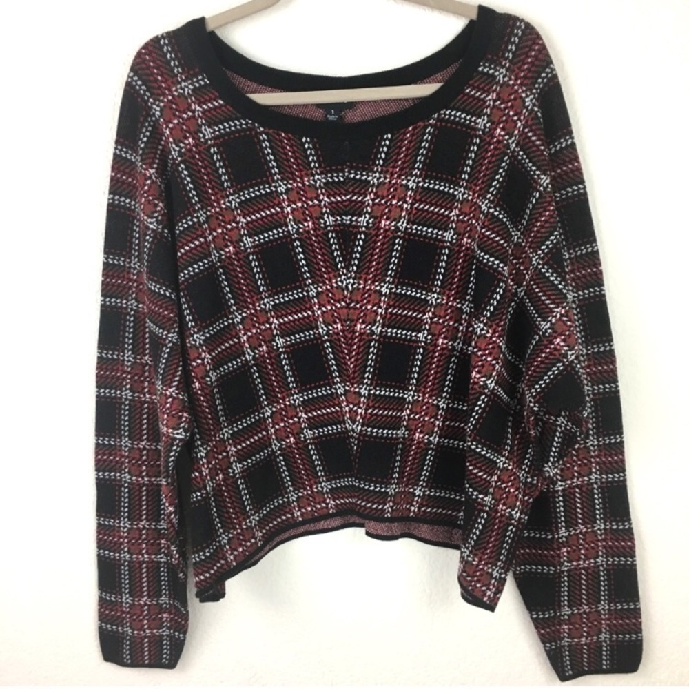 Torrid Soft Plaid Sweater Crop Tartan Oversized - Picture 1 of 6